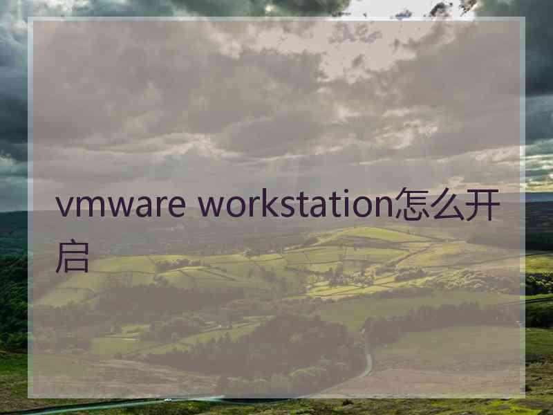 vmware workstation怎么开启