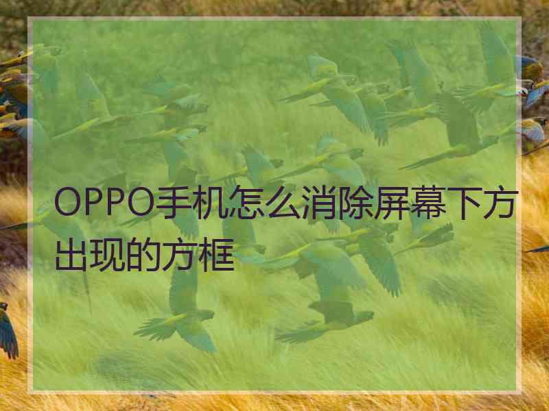 OPPO手机怎么消除屏幕下方出现的方框 