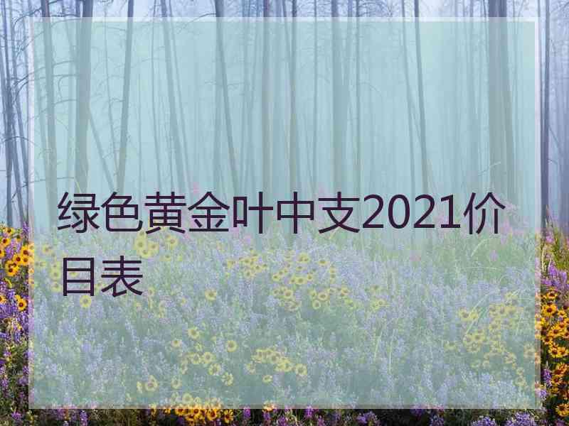 绿色黄金叶中支2021价目表