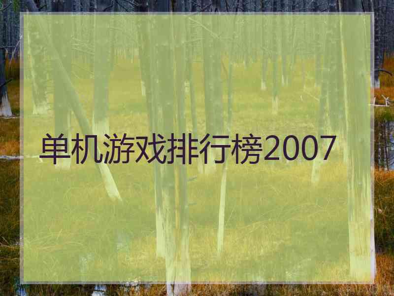 单机游戏排行榜2007