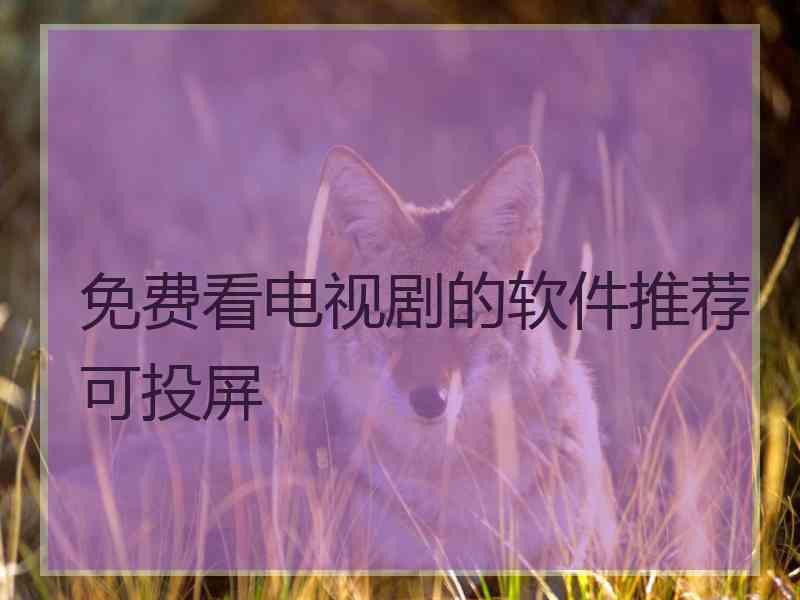 免费看电视剧的软件推荐可投屏