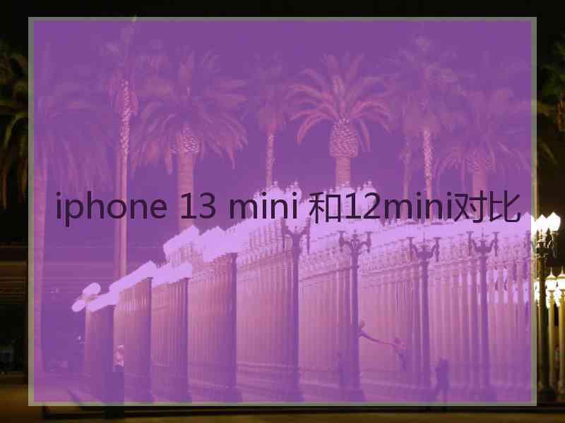 iphone 13 mini 和12mini对比