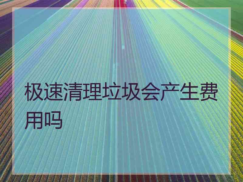 极速清理垃圾会产生费用吗