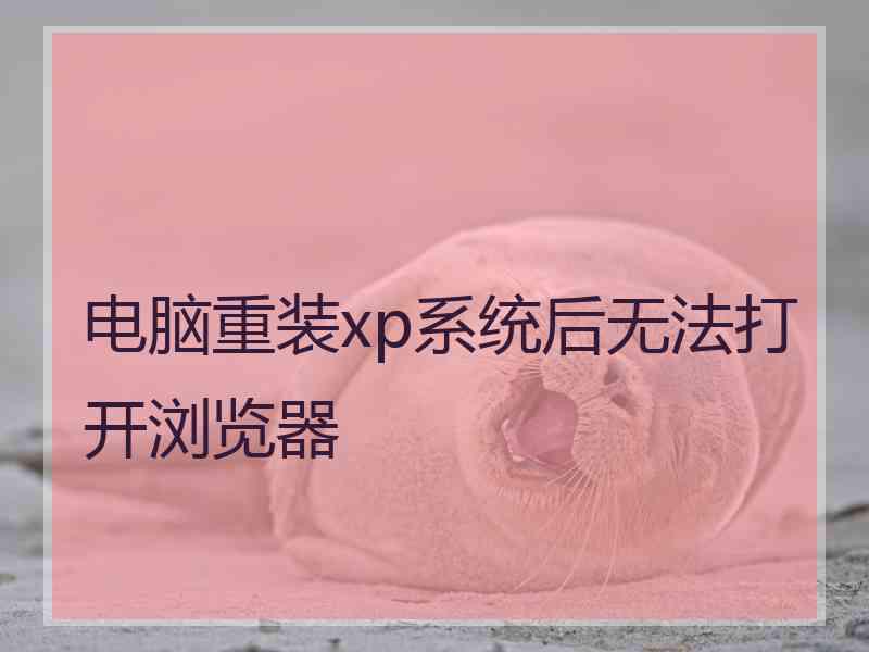 电脑重装xp系统后无法打开浏览器