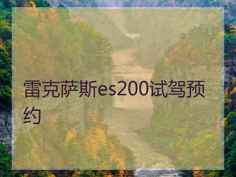 雷克萨斯es200试驾预约