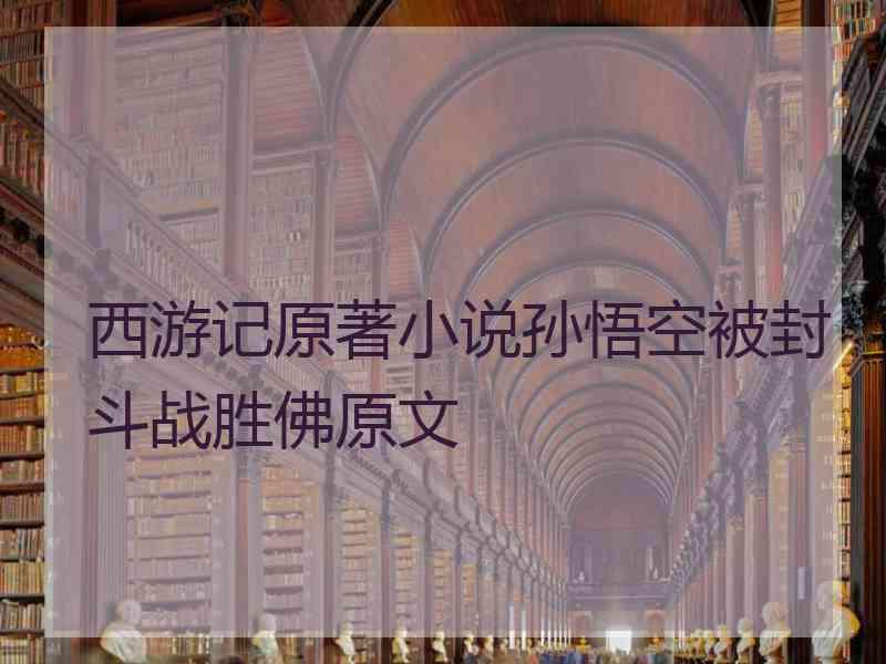 西游记原著小说孙悟空被封斗战胜佛原文