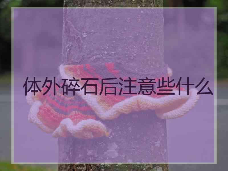 体外碎石后注意些什么