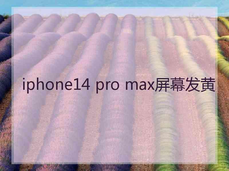 iphone14 pro max屏幕发黄