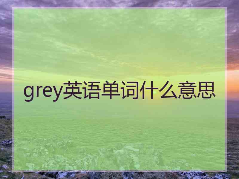 grey英语单词什么意思