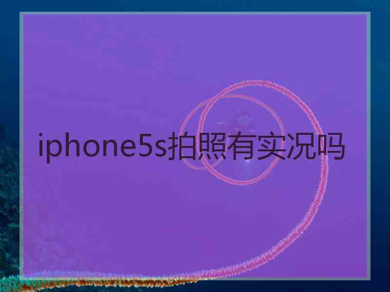 iphone5s拍照有实况吗