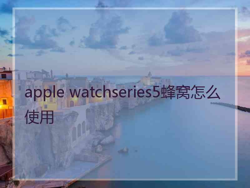 apple watchseries5蜂窝怎么使用