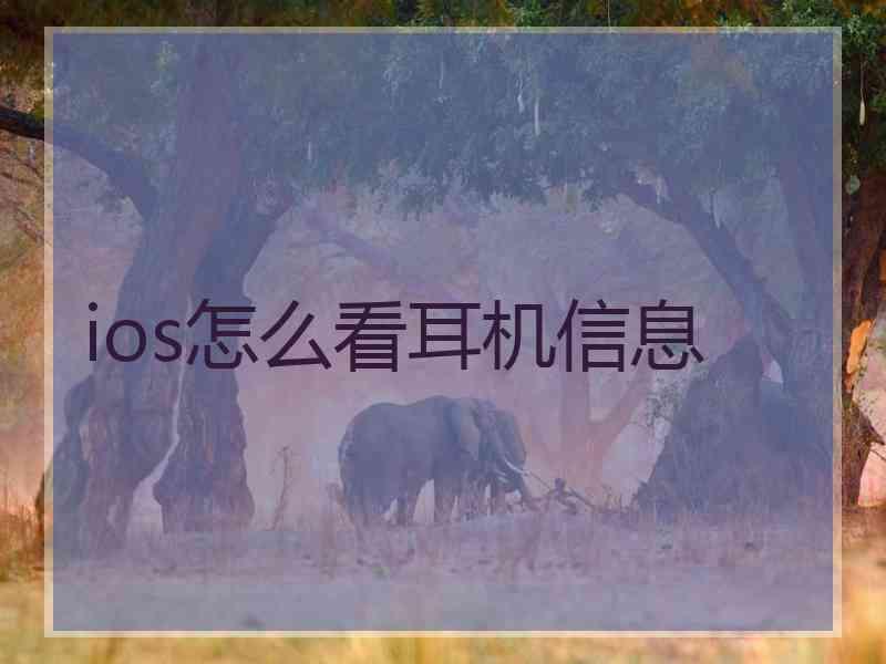 ios怎么看耳机信息