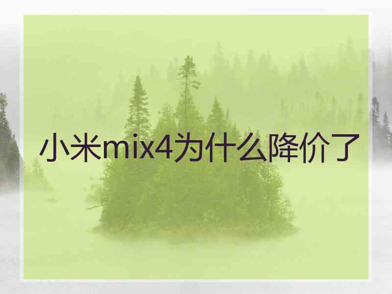 小米mix4为什么降价了