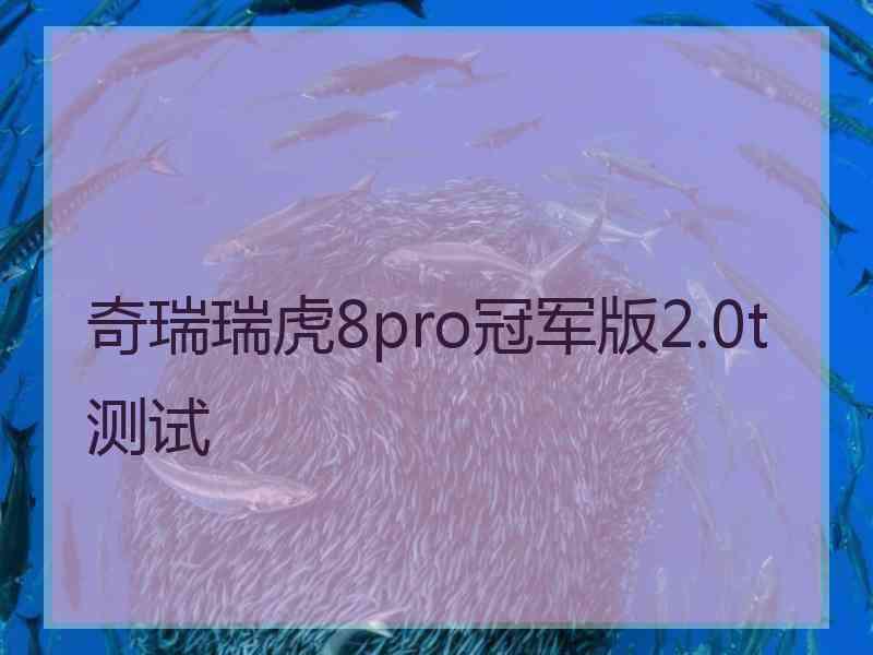 奇瑞瑞虎8pro冠军版2.0t测试