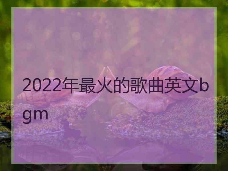 2022年最火的歌曲英文bgm