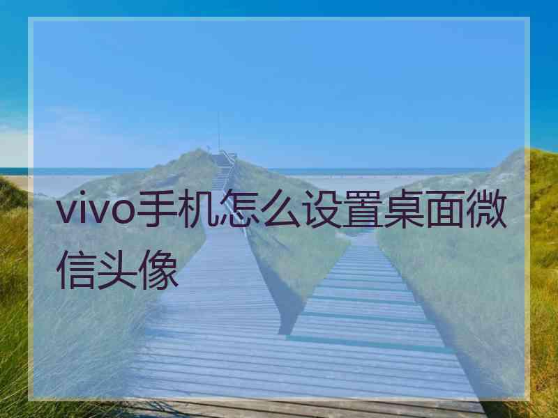 vivo手机怎么设置桌面微信头像