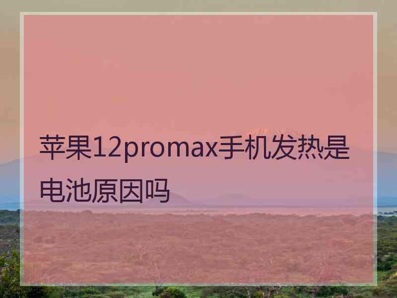 苹果12promax手机发热是电池原因吗