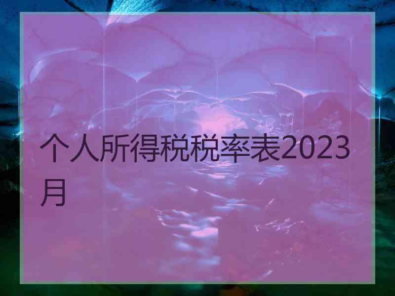 个人所得税税率表2023 月