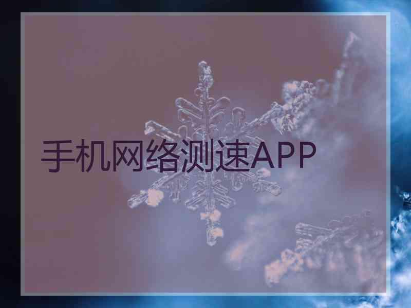 手机网络测速APP