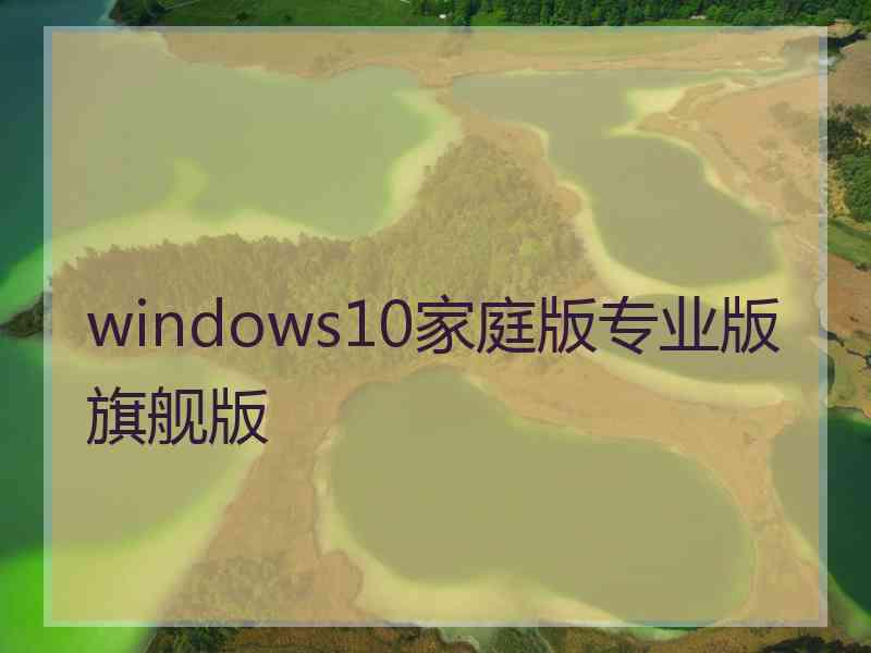 windows10家庭版专业版旗舰版