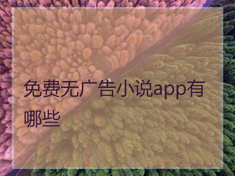 免费无广告小说app有哪些