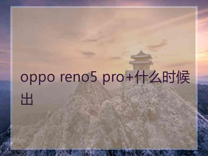 oppo reno5 pro+什么时候出