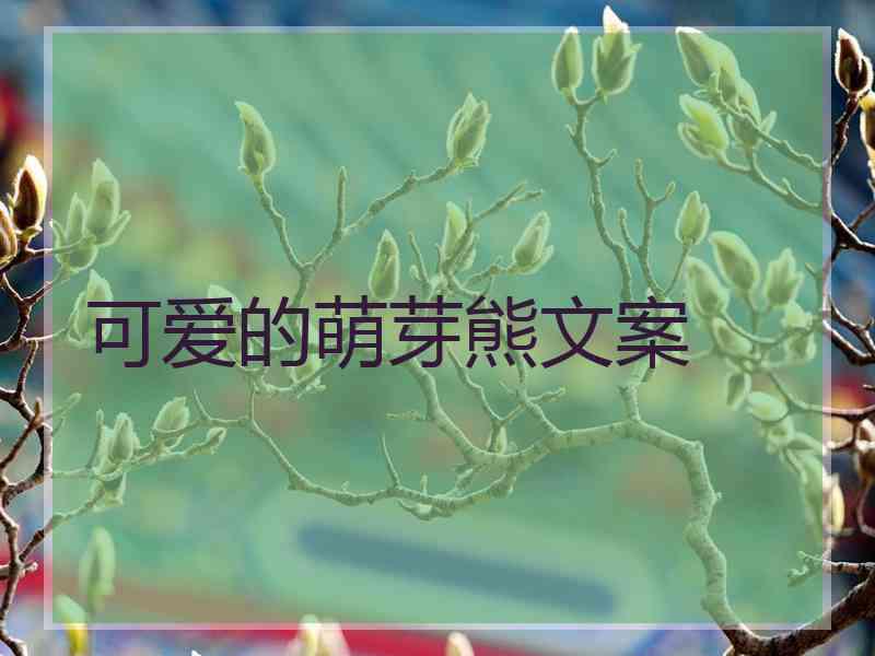 可爱的萌芽熊文案