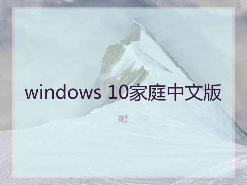 windows 10家庭中文版