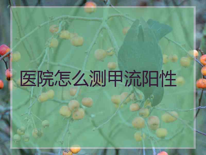 医院怎么测甲流阳性