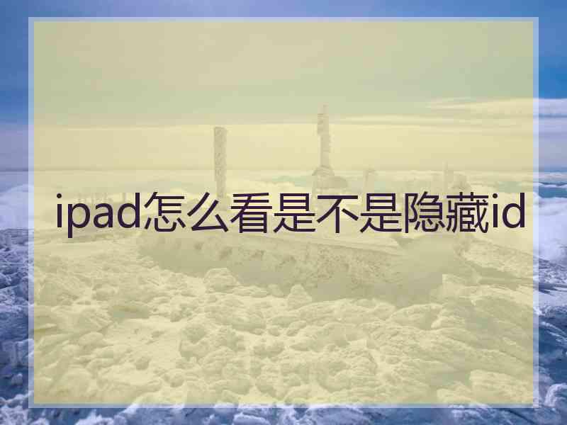 ipad怎么看是不是隐藏id