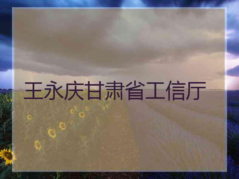 王永庆甘肃省工信厅