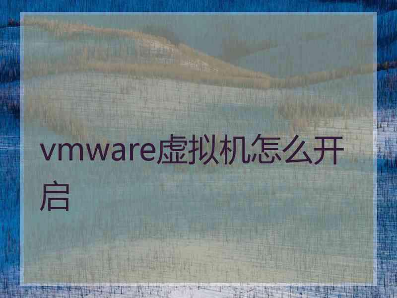 vmware虚拟机怎么开启