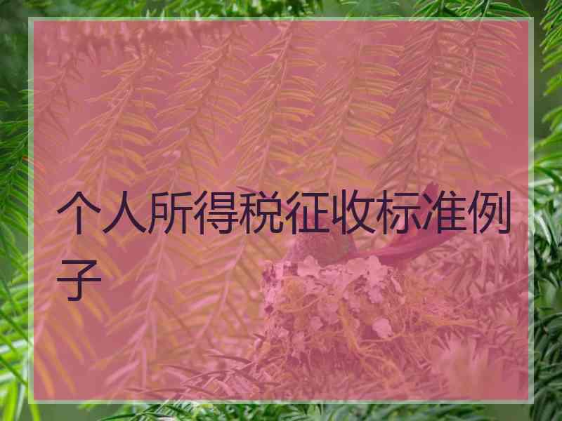 个人所得税征收标准例子