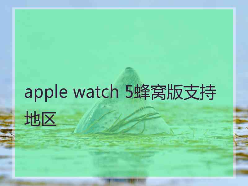 apple watch 5蜂窝版支持地区