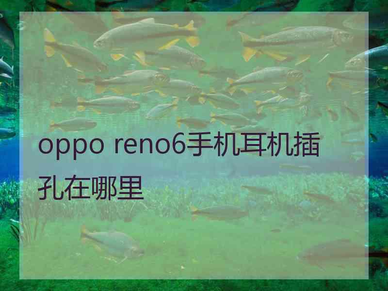 oppo reno6手机耳机插孔在哪里