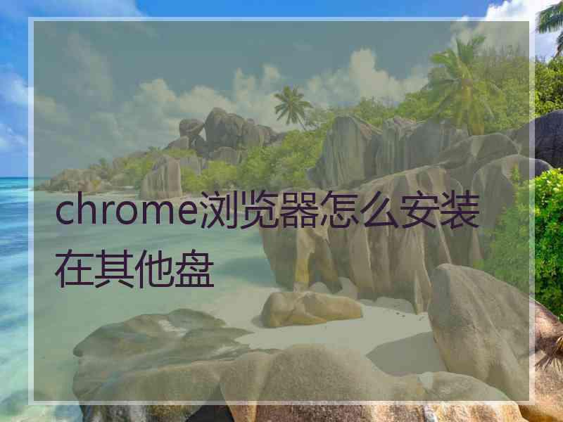 chrome浏览器怎么安装在其他盘