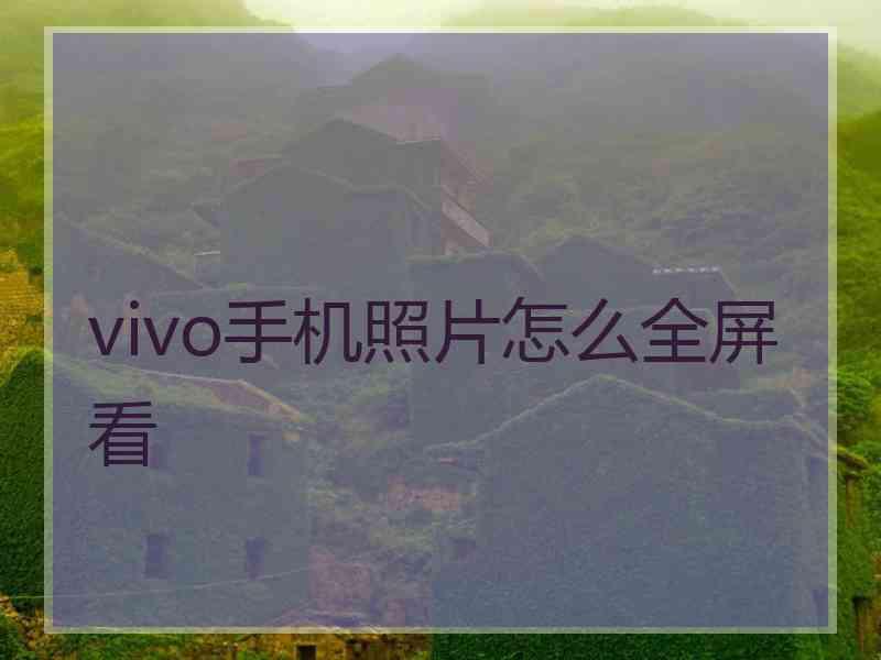 vivo手机照片怎么全屏看