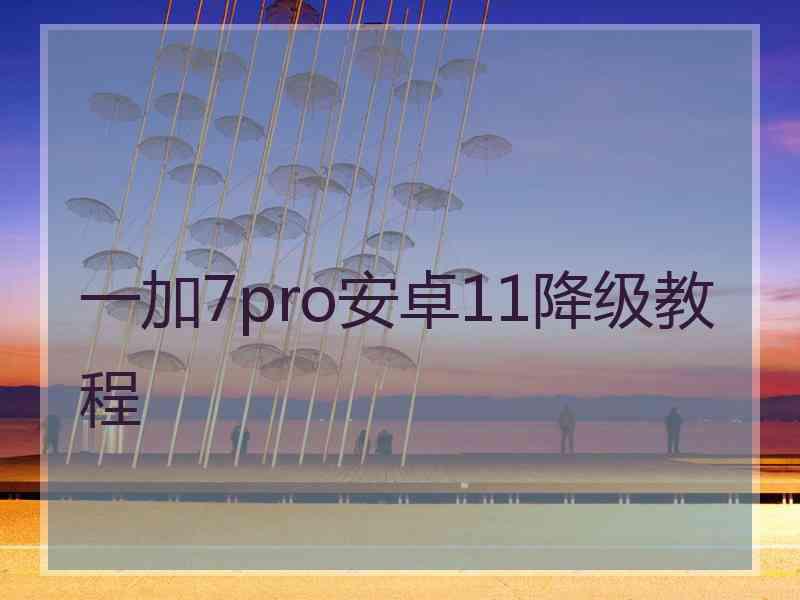 一加7pro安卓11降级教程