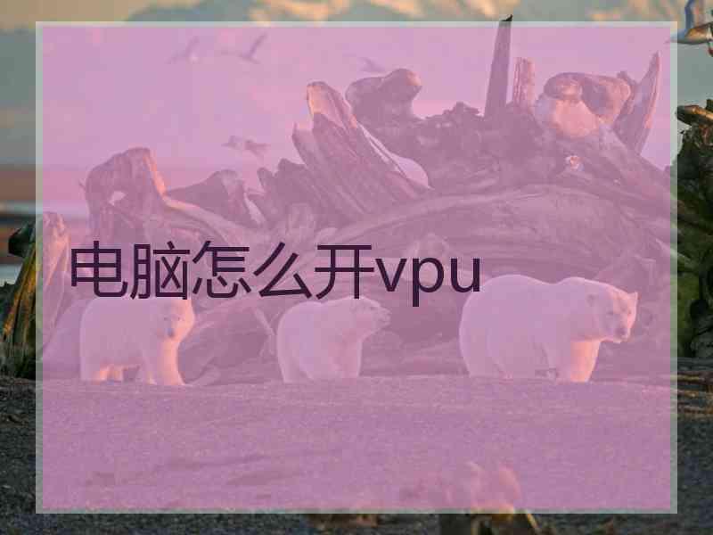 电脑怎么开vpu