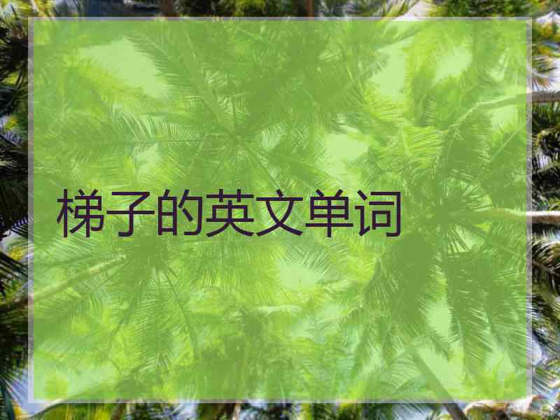 梯子的英文单词