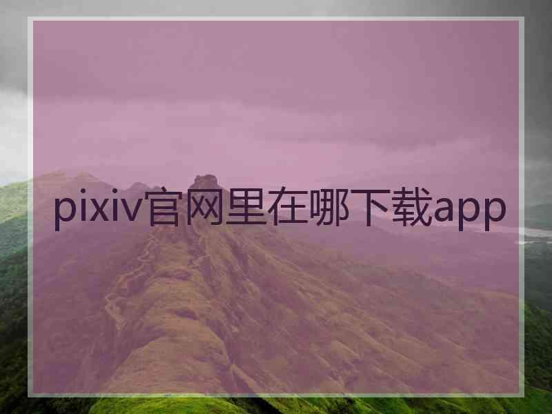 pixiv官网里在哪下载app