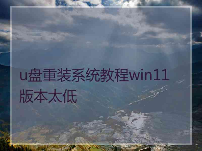 u盘重装系统教程win11版本太低