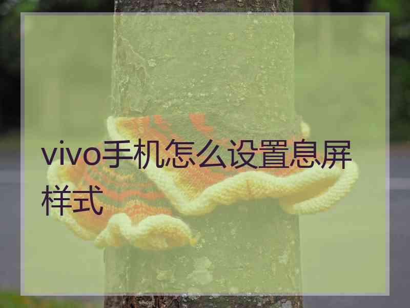 vivo手机怎么设置息屏样式