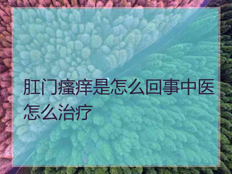 肛门瘙痒是怎么回事中医怎么治疗