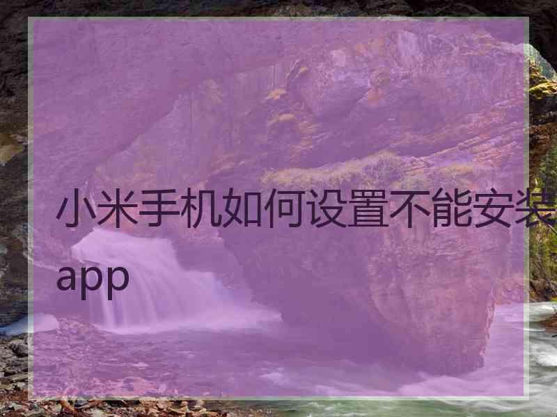 小米手机如何设置不能安装app