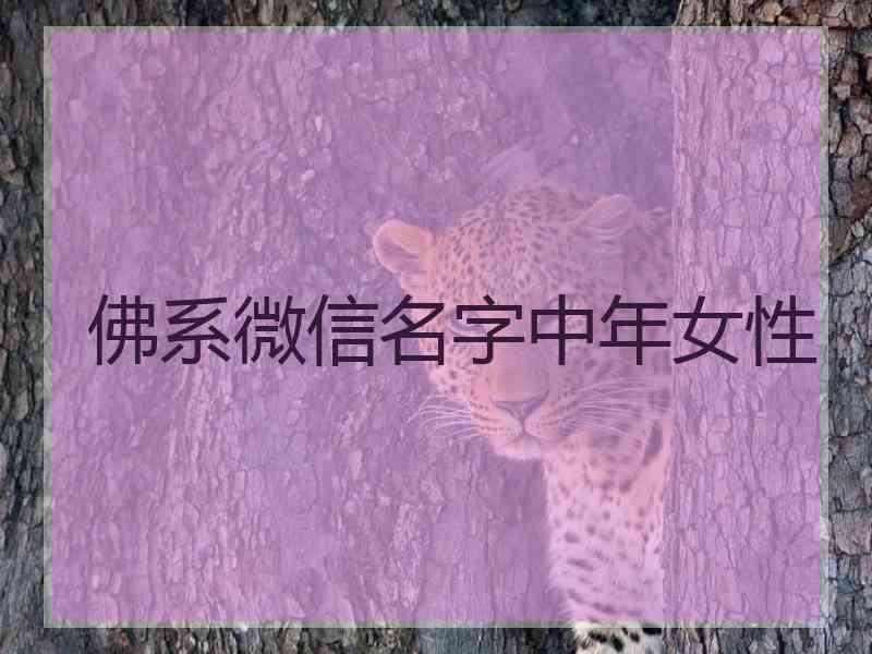 佛系微信名字中年女性