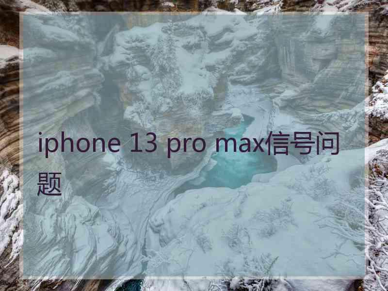 iphone 13 pro max信号问题