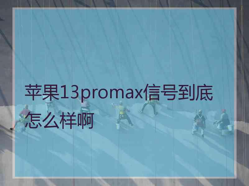 苹果13promax信号到底怎么样啊