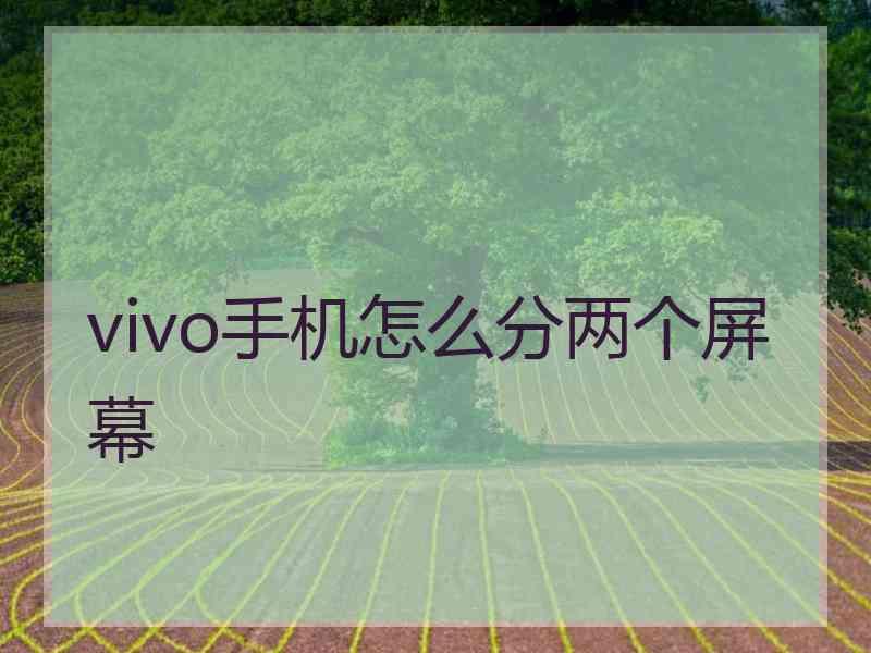 vivo手机怎么分两个屏幕