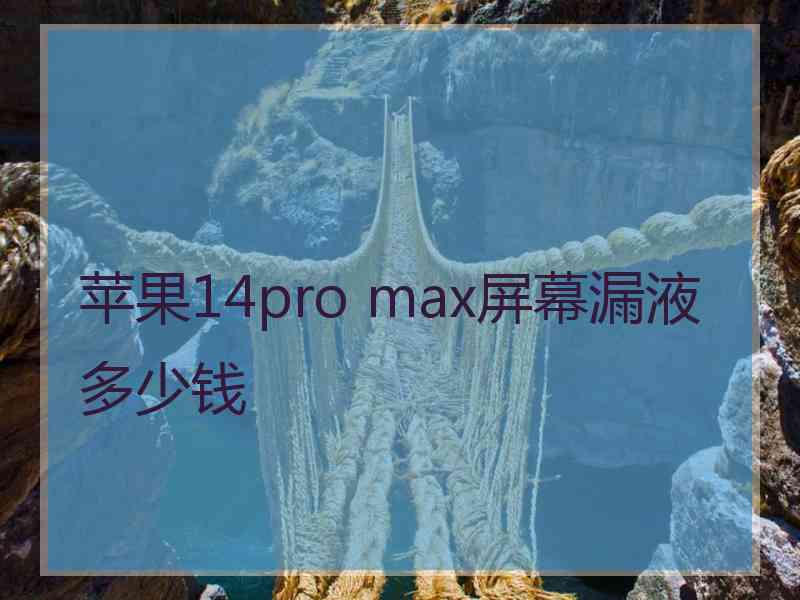 苹果14pro max屏幕漏液多少钱